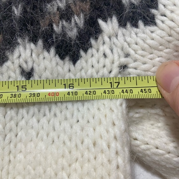 Ann Taylor Loft Sweater Women Small Ivory Fair Isle Gem Wool Alpaca Mohair Blend - Picture 5 of 11